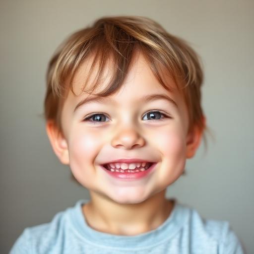 Real photo of a child used as reference for the personalized book illustration